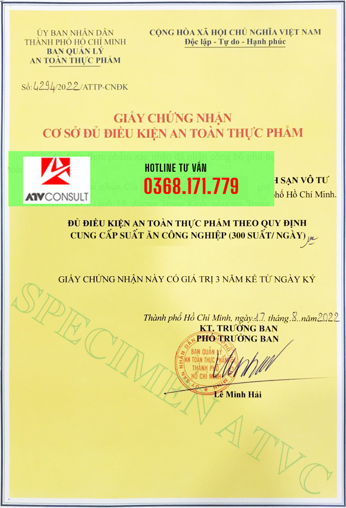 giấy phép an toàn thực phẩm tại thành phố Thủ Đức