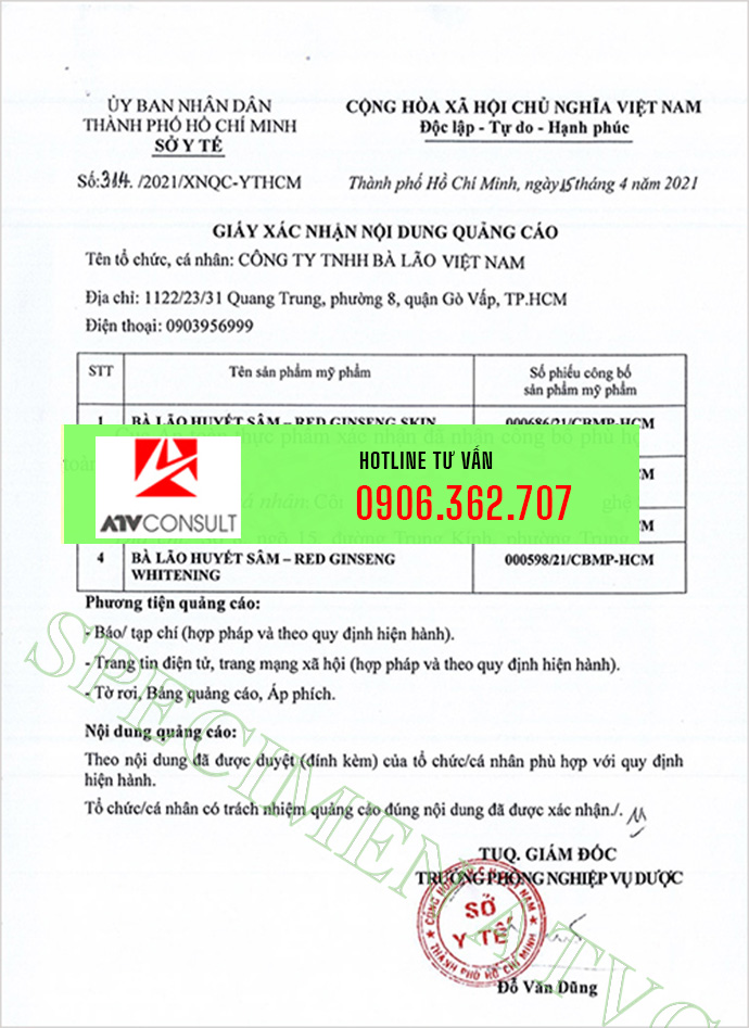 giấy phép quảng cáo mỹ phẩm trong nước và nhập khẩu