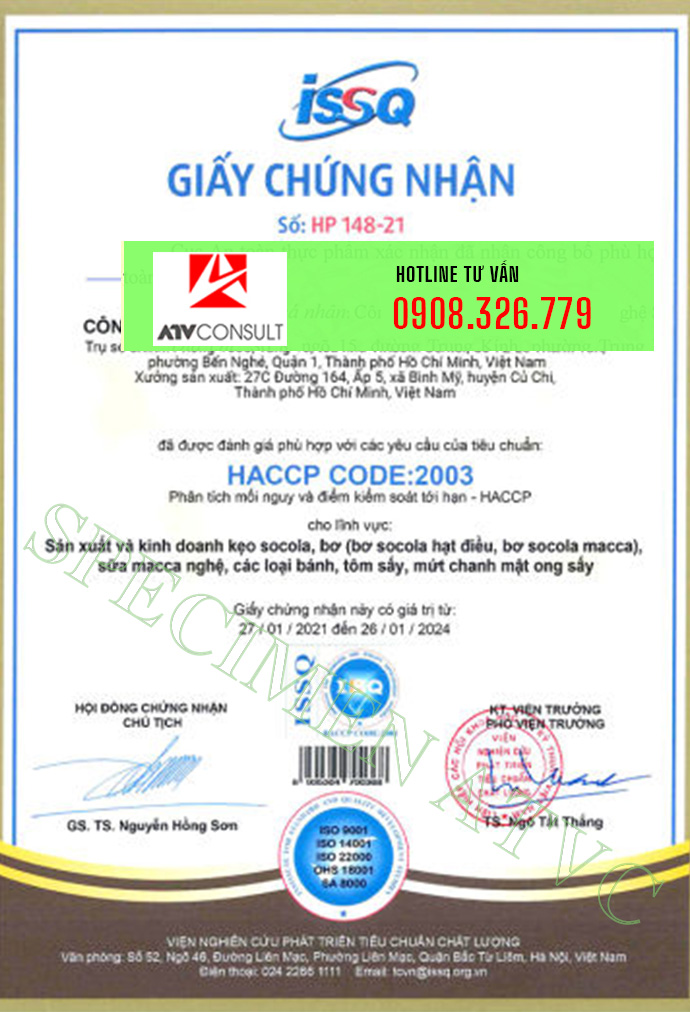 Chứng nhận HACCP Codex 2020
